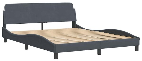 Krevet s madracem Dover tamnosivi 160x200 cm baršunasti - Siva / 160 x 200 cm