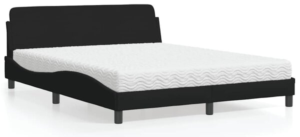 Krevet s madracem Dover crni 160x200 cm od tkanine - Crna / 160 x 200 cm