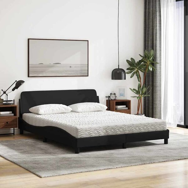 Krevet s madracem Dover crni 160x200 cm od tkanine - Crna / 160 x 200 cm