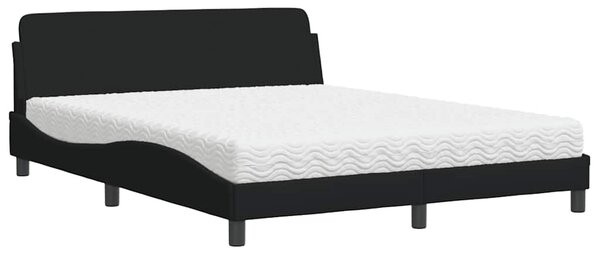 Krevet s madracem Dover crni 160x200 cm od tkanine - Crna / 160 x 200 cm