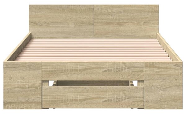 Okvir kreveta s ladicom boja hrasta sonome 75x190 cm drveni - Smeđa / 75 x 190 cm