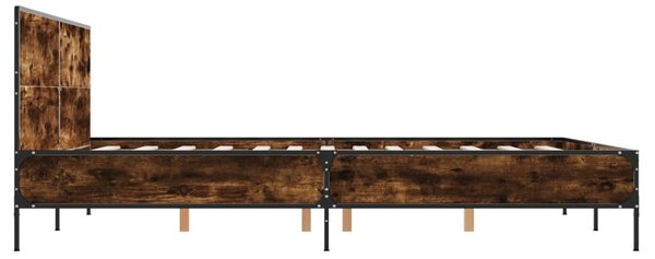 Okvir kreveta boja hrasta 160x200 cm konstruirano drvo i metal - Siva / 160 x 200 cm