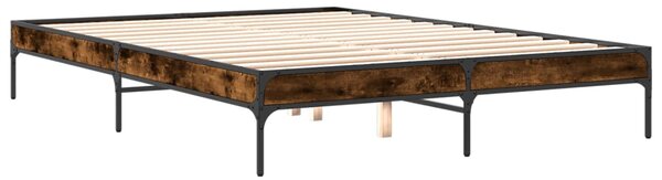 Okvir kreveta boja hrasta 140x200 cm konstruirano drvo i metal - Smeđa / 140 x 200 cm