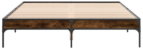 Okvir kreveta boja hrasta 140x200 cm konstruirano drvo i metal - Smeđa / 140 x 200 cm