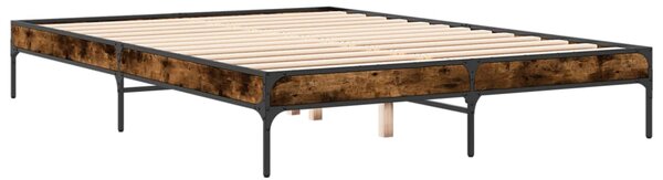 Okvir kreveta boja hrasta 140x200 cm konstruirano drvo i metal - Smeđa / 140 x 200 cm