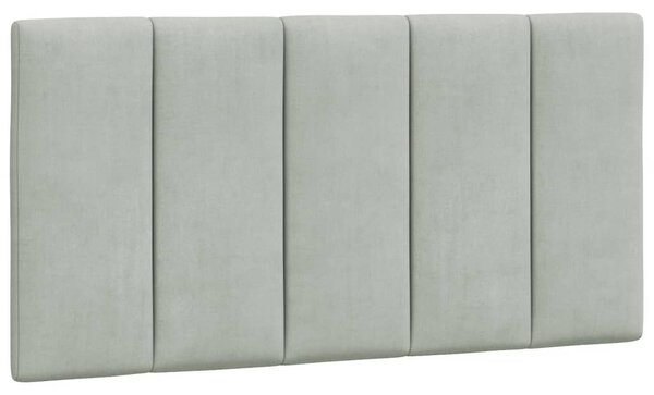 Krevet s madracem Hanko svjetlosivi 100x200 cm baršunasti - Siva / 100 x 200 cm