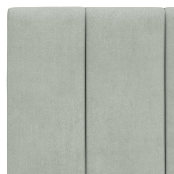 Krevet s madracem Hanko svjetlosivi 100x200 cm baršunasti - Siva / 100 x 200 cm