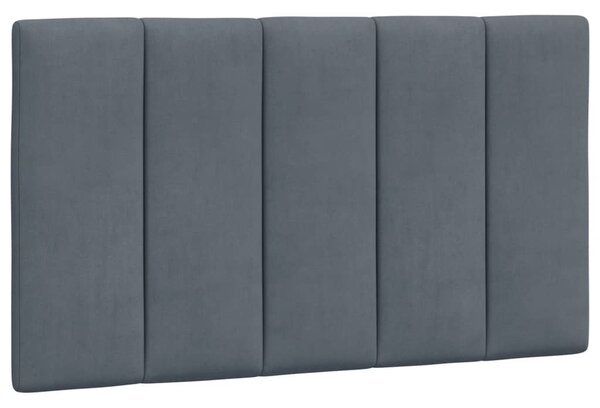 Krevet s madracem Hanko tamnosivi 80 x 200 cm baršunasti - Siva / 80 x 200 cm