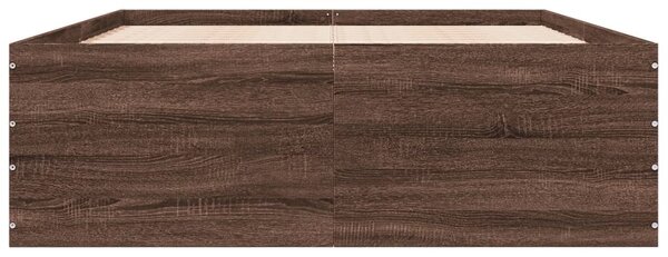 Okvir kreveta smeđa boja hrasta 120x200 cm konstruirano drvo - Smeđa / 120 x 200 cm