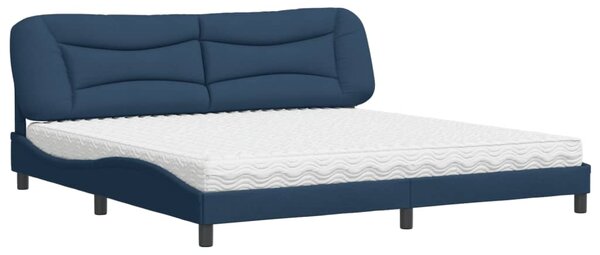 Krevet s madracem Hvar plavi 200 x 200 cm od tkanine - Plava / 200 x 200 cm