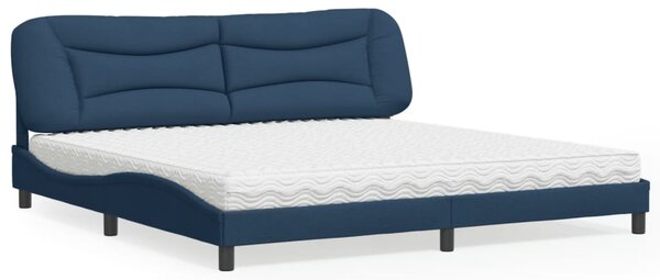 Krevet s madracem Hvar plavi 200 x 200 cm od tkanine - Plava / 200 x 200 cm