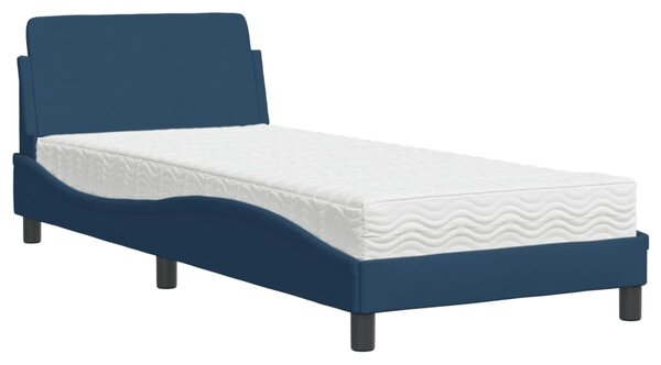 Krevet s madracem Dover plavi 80x200 cm od tkanine - Plava / 80 x 200 cm
