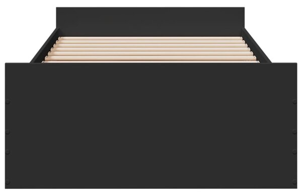 Okvir kreveta s ladicama crni 75 x 190 cm konstruirano drvo - Crna / 75 x 190 cm