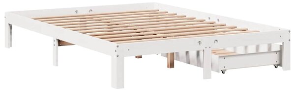 Okvir kreveta s ladicama bez madraca bijeli 140x190 cm - Bijela / 140 x 190 cm