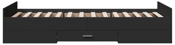 Okvir kreveta s ladicama crni 75 x 190 cm konstruirano drvo - Crna / 75 x 190 cm