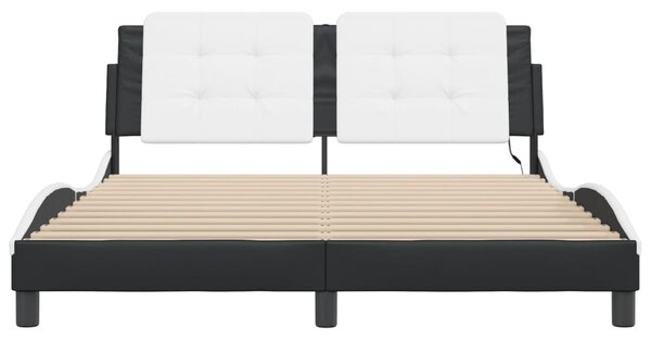 Okvir kreveta s LED-om bez madraca Zadar bijelo-crni 160 x 200 cm - Bijela / 160 x 200 cm