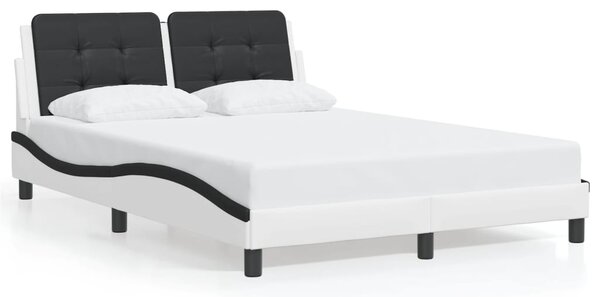 Okvir kreveta s LED-om bez madraca Zadar bijelo-crni 140 x 190 cm - Bijela / 140 x 190 cm