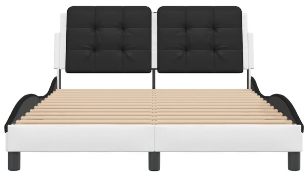 Okvir kreveta s LED-om bez madraca Zadar bijelo-crni 140 x 190 cm - Bijela / 140 x 190 cm