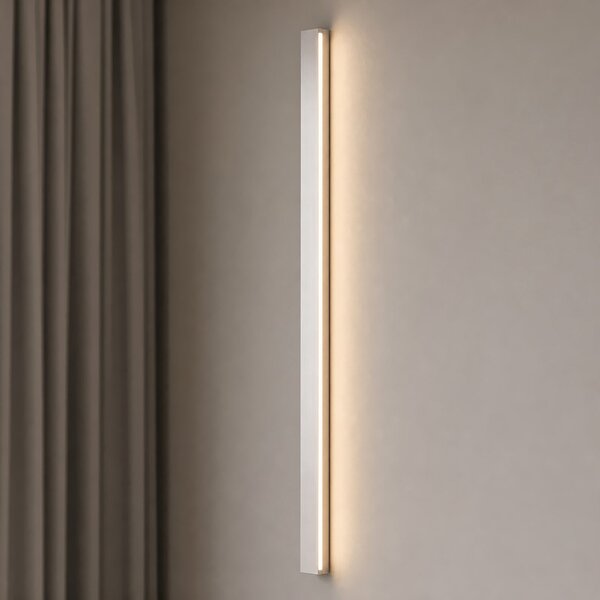 Lucande Kinsley LED zidna svjetiljka, 90 cm, nikl, prigušiva, CCT, prigušiva, Metalik, Dnevni boravak/blagovaonica, Metal