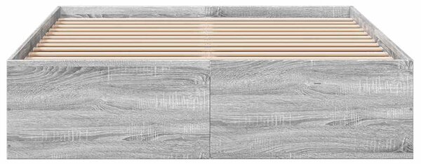 Okvir kreveta siva boja hrasta 135 x 190 cm konstruirano drvo - Siva / 135 x 190 cm
