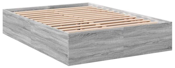 Okvir kreveta siva boja hrasta 135 x 190 cm konstruirano drvo - Siva / 135 x 190 cm
