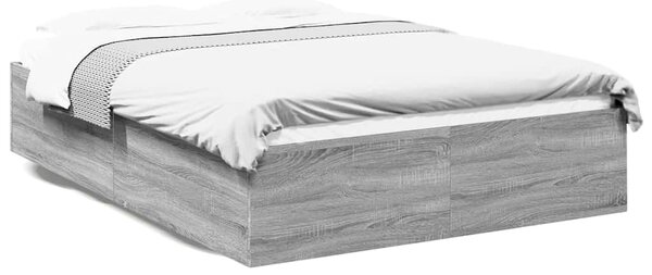 Okvir kreveta siva boja hrasta 135 x 190 cm konstruirano drvo - Siva / 135 x 190 cm