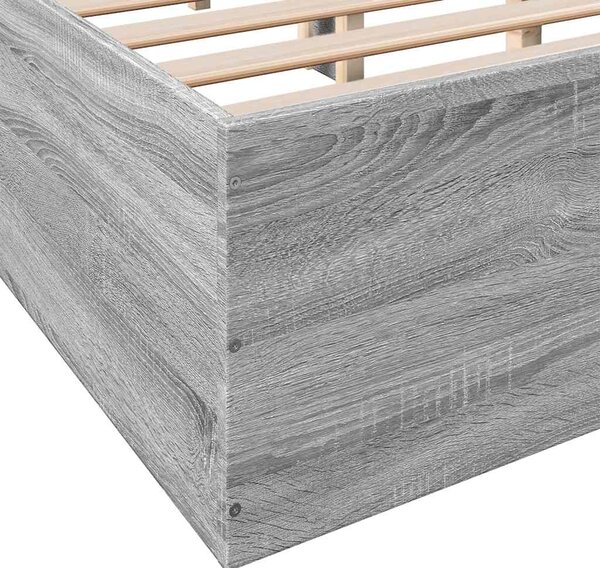 Okvir kreveta siva boja hrasta 135 x 190 cm konstruirano drvo - Siva / 135 x 190 cm