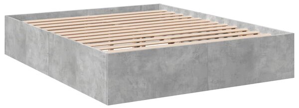 Okvir kreveta boja betona 150x200 cm od konstruiranog drva - Siva / 150 x 200 cm