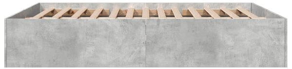 Okvir kreveta boja betona 150x200 cm od konstruiranog drva - Siva / 150 x 200 cm