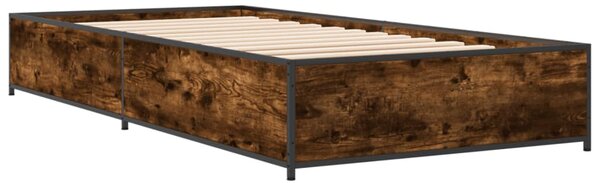 Okvir kreveta boja hrasta 75 x 190 cm konstruirano drvo i metal - Smeđa / 75 x 190 cm