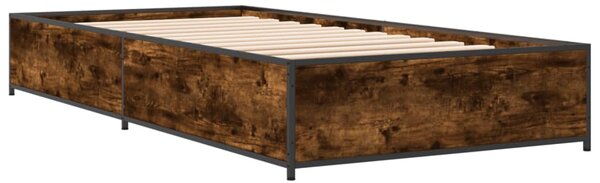 Okvir kreveta boja hrasta 75 x 190 cm konstruirano drvo i metal - Smeđa / 75 x 190 cm