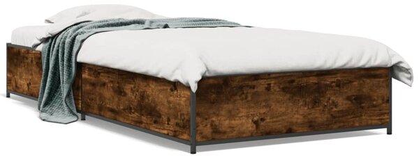 Okvir kreveta boja hrasta 75 x 190 cm konstruirano drvo i metal - Smeđa / 75 x 190 cm
