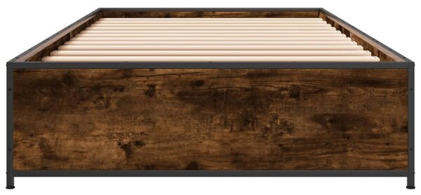 Okvir kreveta boja hrasta 75 x 190 cm konstruirano drvo i metal - Smeđa / 75 x 190 cm