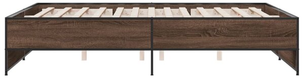Okvir kreveta smeđi hrast 140x200cm konstruirano drvo i metal - Smeđa / 140 x 200 cm