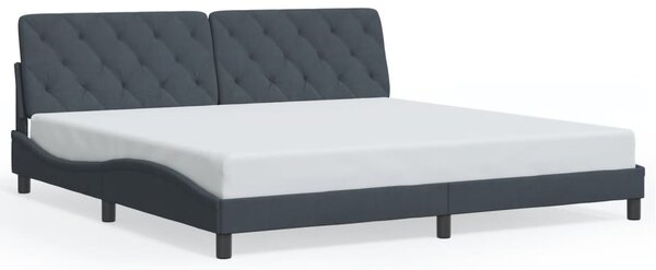 Okvir kreveta s LED-om bez madraca tamnosivi 200 x 200 cm baršunasti - Siva / 200 x 200 cm