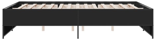 Okvir kreveta crni 140 x 200 cm od konstruiranog drva i metala - Crna / 140 x 200 cm