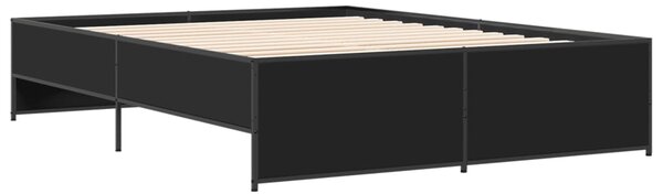 Okvir kreveta crni 140 x 200 cm od konstruiranog drva i metala - Crna / 140 x 200 cm