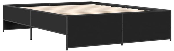 Okvir kreveta crni 140 x 200 cm od konstruiranog drva i metala - Crna / 140 x 200 cm
