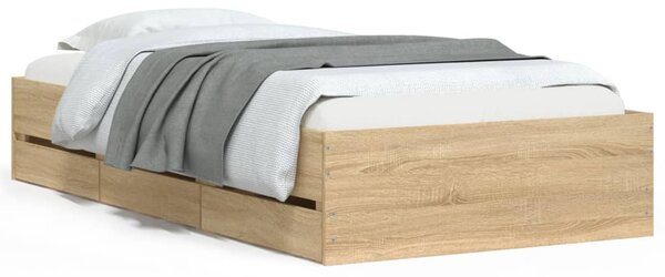 Okvir kreveta s ladicama boja hrasta sonome 75x190 cm drveni - Smeđa / 75 x 190 cm