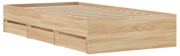 Okvir kreveta s ladicama boja hrasta sonome 75x190 cm drveni - Smeđa / 75 x 190 cm