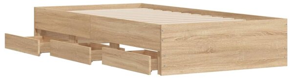 Okvir kreveta s ladicama boja hrasta sonome 75x190 cm drveni - Smeđa / 75 x 190 cm