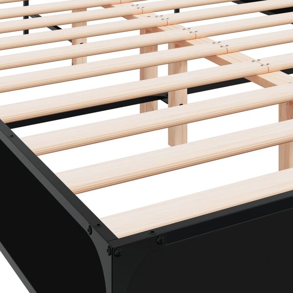 Okvir kreveta crni 120 x 200 cm od konstruiranog drvo i metal - Crna / 120 x 200 cm