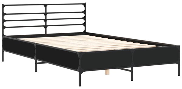 Okvir kreveta crni 120 x 200 cm od konstruiranog drvo i metal - Crna / 120 x 200 cm