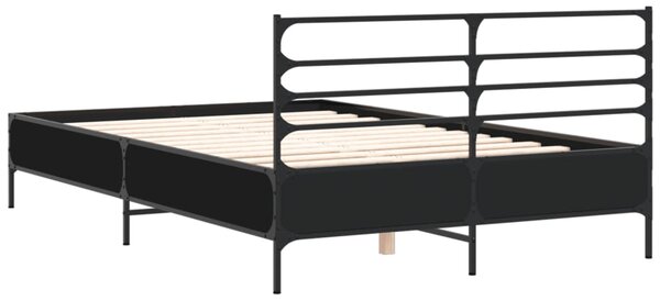 Okvir kreveta crni 120 x 200 cm od konstruiranog drvo i metal - Crna / 120 x 200 cm