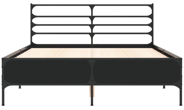 Okvir kreveta crni 120 x 200 cm od konstruiranog drvo i metal - Crna / 120 x 200 cm