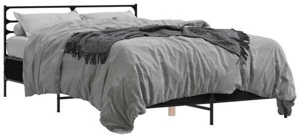 Okvir kreveta crni 120 x 200 cm od konstruiranog drvo i metal - Crna / 120 x 200 cm