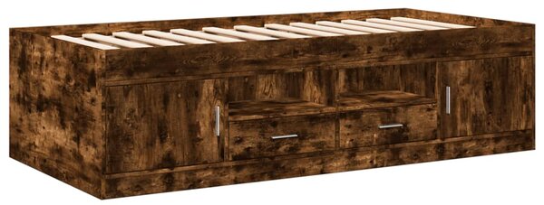 Dnevni krevet s ladicama bez madraca boja hrasta 90x200 cm - Smeđa / 90 x 200 cm