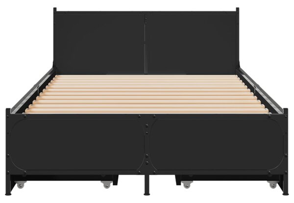 Okvir kreveta s ladicama crni 90 x 200 cm konstruirano drvo - Crna / 90 x 200 cm