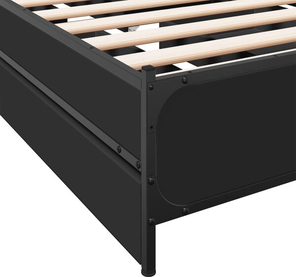 Okvir kreveta s ladicama crni 90 x 200 cm konstruirano drvo - Crna / 90 x 200 cm