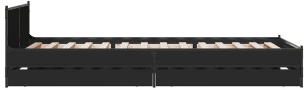 Okvir kreveta s ladicama crni 90 x 200 cm konstruirano drvo - Crna / 90 x 200 cm